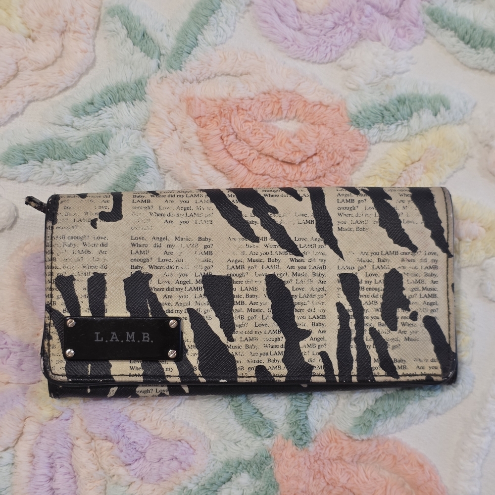 Y2K L.A.M.B. Zebra Newsprint Wallet
